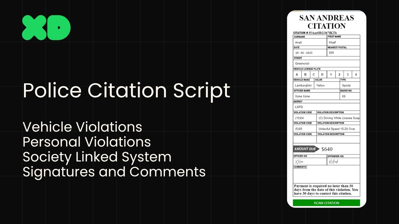 Police Citations Script