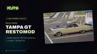Declasse Tampa GT RESTOMOD | Addon Sound | 112 Tuning Parts | Liveries | Vanilla Edit