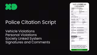 Police Citations Script on Tebex 🚔 Professional Police Citations System for FiveM Transform your FiveM server's law enforcement experience with our comprehensive Police Citations Script! This advanced system provides realistic citation management with a modern, user-friendly interface that enhances roleplay immersion. --- ✨ Key Features 📋 Complete Citation Management - Realistic Citation Forms - Professional-looking citation interface with official formatting - Multiple Violation Codes - 200+ pre-configured violation codes with accurate fines - Digital Signature System - Officer signature generation for authentic documentation - Citation Rolls - Physical citation roll items with tear-off functionality 🎯 Smart Target Integration - ox_target Support - Seamless integration with ox_target for interactive zones - Multiple Payment Locations - Configurable citation payment stations across the map - Easy Access Points - Quick access to citation system at police stations and courts 🚗 Vehicle Information System - Automatic Vehicle Detection - Instantly capture vehicle details including make, model, and color - License Plate Recognition - Automatic plate number detection and validation - Vehicle Color Database - Comprehensive color identification system 📍 Location Intelligence - Postal Code Detection - Automatic postal code identification based on location - Street Name Recognition - Real-time street name detection for accurate citations - GPS Coordinates - Precise location tracking for citation documentation 💰 Payment Processing - Multiple Payment Methods - Cash and bank transfer options for citation payments - Payment History Tracking - Complete audit trail of all citation payments - Outstanding Citation Management - Track and manage unpaid citations 🔍 Advanced Search & Management - Citation Search System - Search citations by ID, name, or other criteria - Officer Control Panel - Administrative interface for citation management - Citation History - Complete history of all issued citations 🎨 Modern User Interface - Responsive Design - Clean, modern interface that works on all screen sizes=